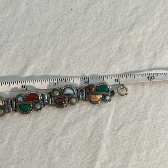 Cabochon multi color stone MENS bracelet - Picture 7 of 8